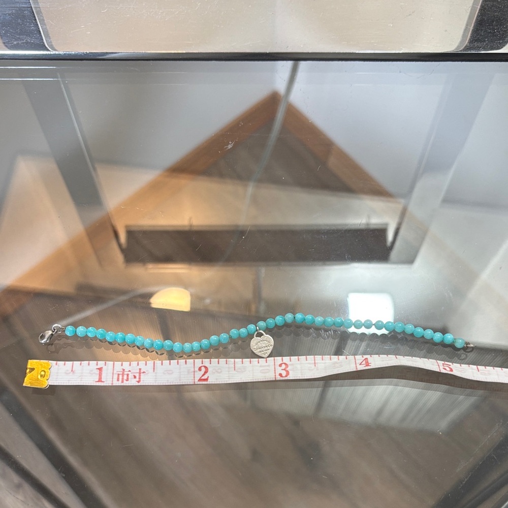 Tiffany & Co. Sterling Silver Amazonite Return to Tiffany Heart Tag Bracelet - Picture 4 of 4